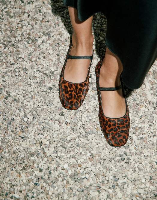 Madewell fottøy mørk carob multi kvinner greta ballet flat 260F2655