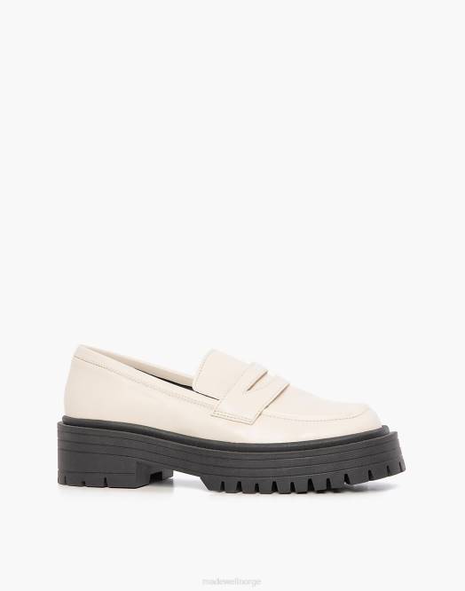 Madewell fottøy hvit kvinner alohas mask veganske loafers i skinn 260F1199