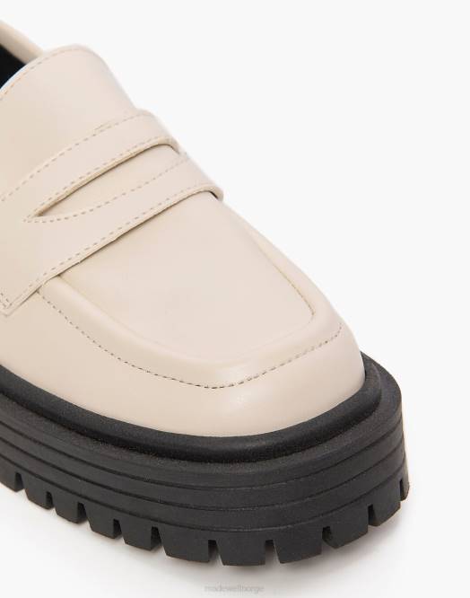 Madewell fottøy hvit kvinner alohas mask veganske loafers i skinn 260F1199
