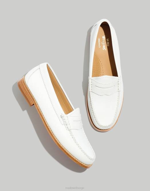Madewell fottøy hvit myk kalv kvinner g.h.bass whitney weejuns penny loafers 260F1423