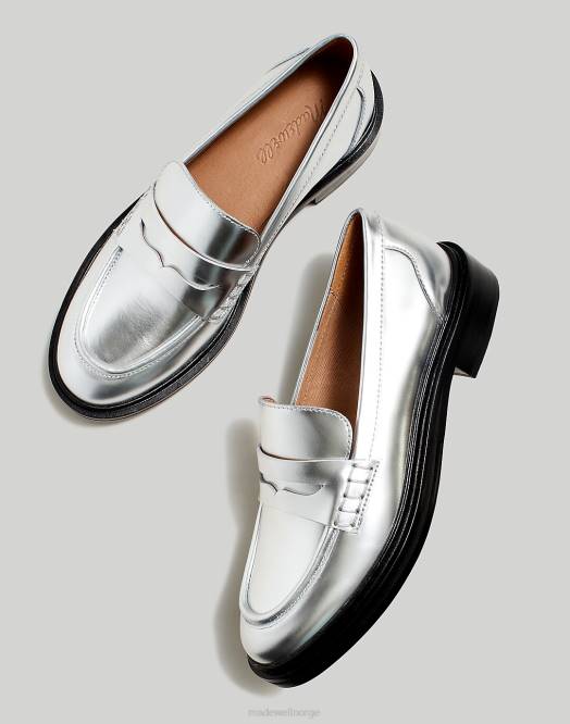 Madewell fottøy sølv kvinner vernon loafer 260F2665