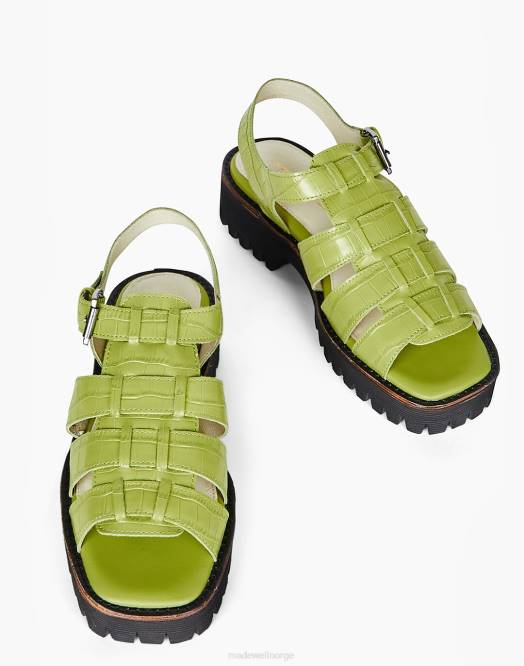 Madewell fottøy lysegrønn kvinner med vilje blank haddie 260F1686