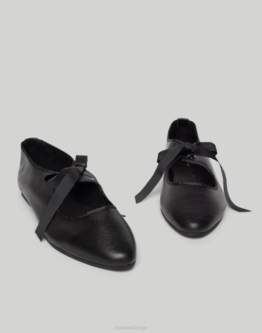 Madewell fottøy svart kvinner med hensikt blank dalballettflat 260F1643