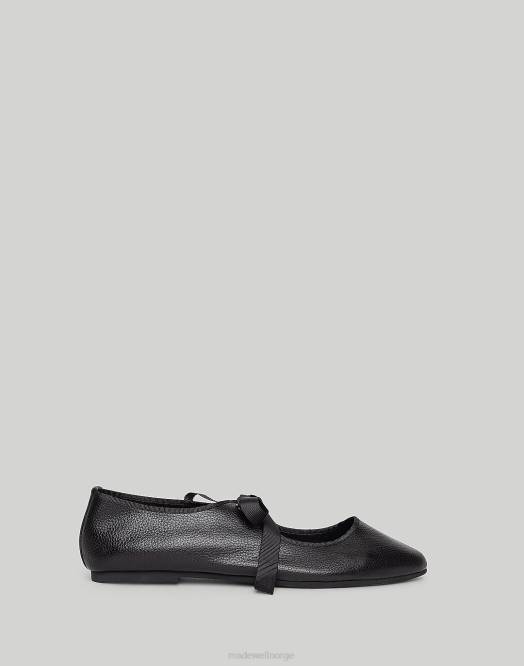 Madewell fottøy svart kvinner med hensikt blank dalballettflat 260F1643