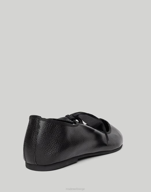 Madewell fottøy svart kvinner med hensikt blank dalballettflat 260F1643