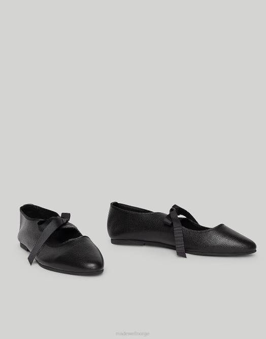 Madewell fottøy svart kvinner med hensikt blank dalballettflat 260F1643