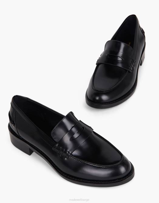 Madewell fottøy svart kvinner med hensikt blank nabo loafer 260F1632