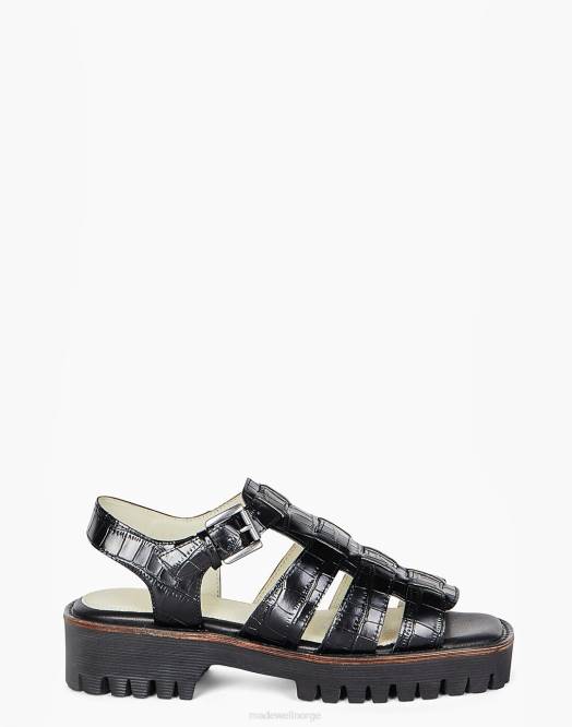 Madewell fottøy svart kvinner med vilje blank haddie 260F1690