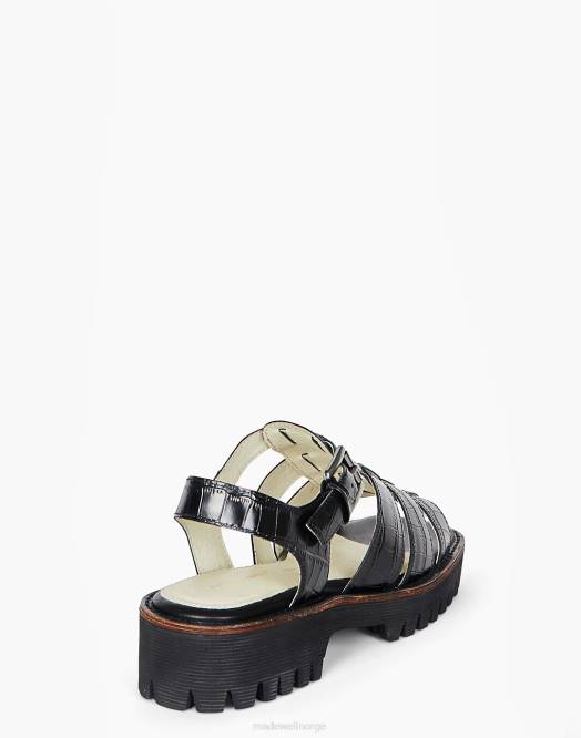 Madewell fottøy svart kvinner med vilje blank haddie 260F1690