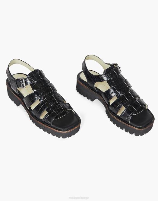 Madewell fottøy svart kvinner med vilje blank haddie 260F1690