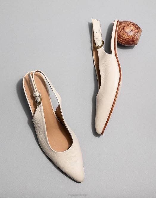 Madewell fottøy bein kvinner huma blanco canela slingback pumps 260F1583