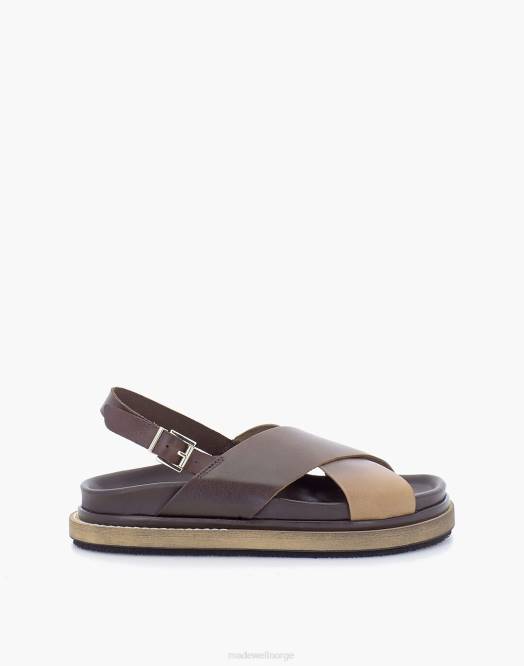 Madewell fottøy brun kvinner alohas marshmallow-sandaler i skinn 260F2728