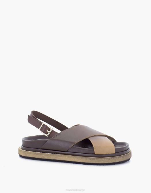 Madewell fottøy brun kvinner alohas marshmallow-sandaler i skinn 260F2728