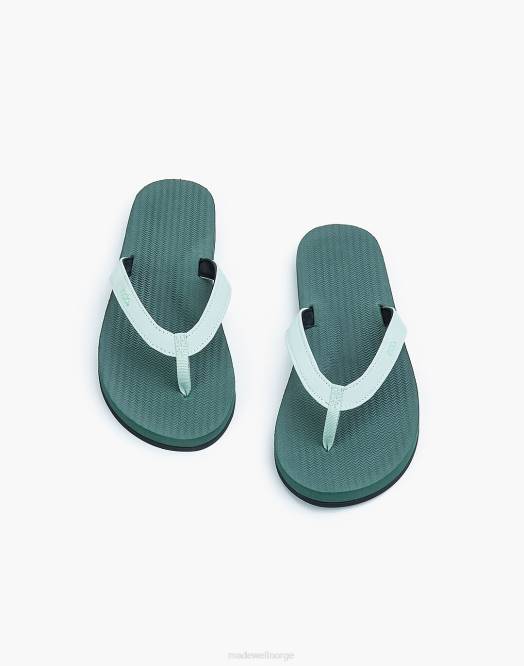 Madewell fottøy brun kvinner flip-flop-sandaler med innersåle i fargeblokk 260F1615
