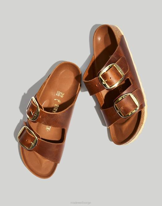 Madewell fottøy cognac oljet skinn kvinner birkenstock arizona sandaler med stor spenne 260F1262