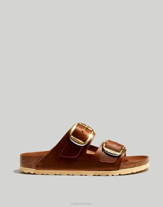Madewell fottøy cognac oljet skinn kvinner birkenstock arizona sandaler med stor spenne 260F1262