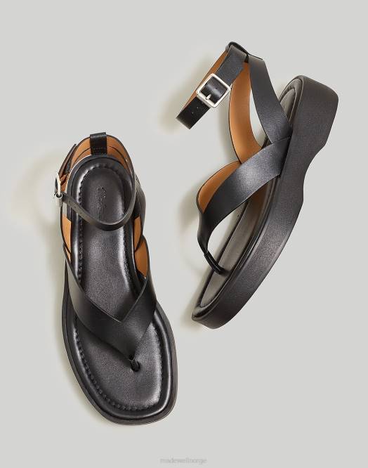 Madewell fottøy ekte svart kvinner cooper thong-sandalen 260F2716