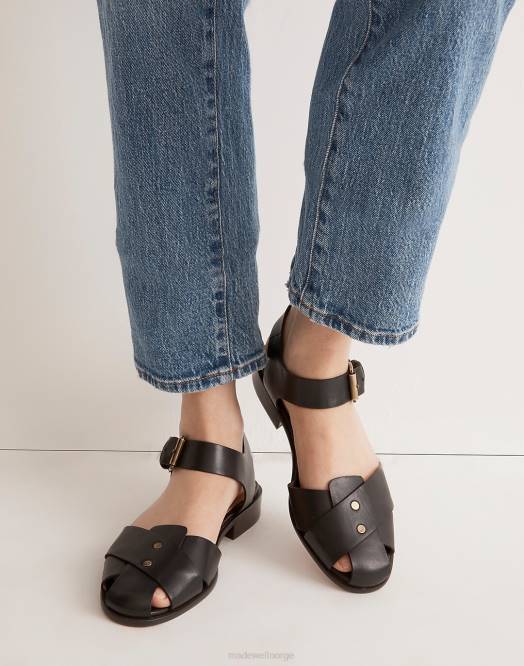Madewell fottøy ekte svart kvinner ira-sandalen 260F2706