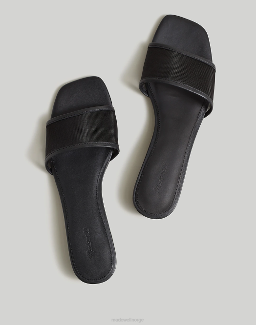 Madewell fottøy ekte svart kvinner lynda slidesandalen i mesh 260F2717
