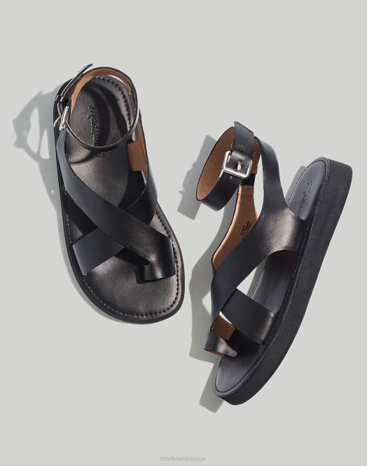 Madewell fottøy ekte svart kvinner natasha flatform sandal 260F2713