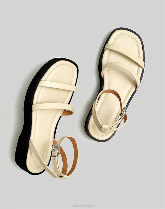 Madewell fottøy ekte svart kvinner plattformsandalen med doble remmer 260F2715
