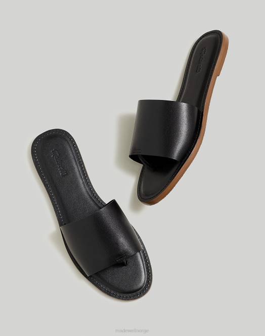 Madewell fottøy ekte svart kvinner strandpromenaden post lysbilde sandal 260F2709