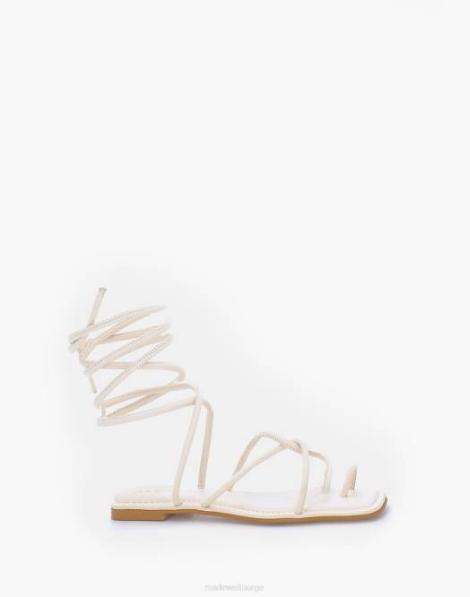 Madewell fottøy elfenben hvit kvinner alohas snøre det opp flate sandaler 260F1218
