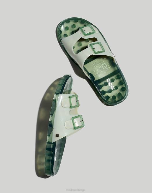 Madewell fottøy grønn kvinner melissa brede glidesandaler 260F1908