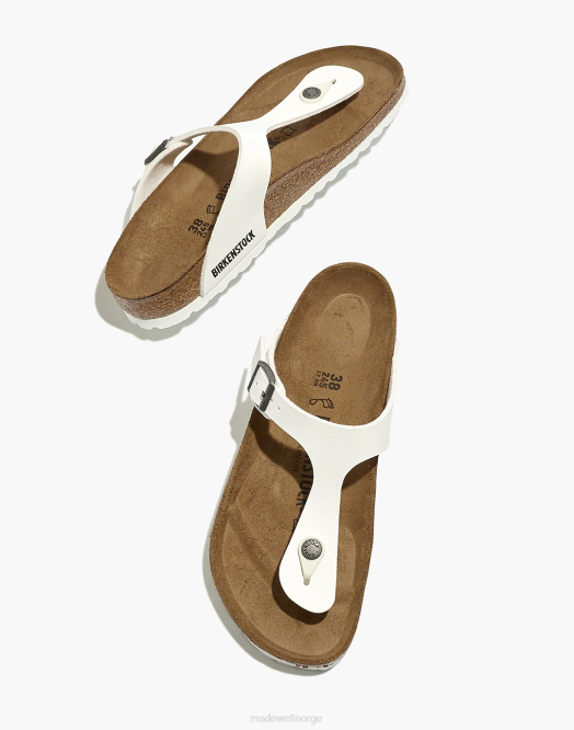 Madewell fottøy hvit kvinner birkenstock gizeh sandaler i birko-flor 260F2762