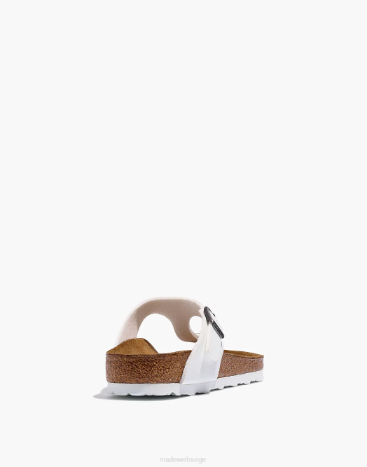 Madewell fottøy hvit kvinner birkenstock gizeh sandaler i birko-flor 260F2762