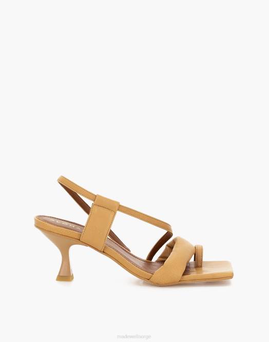 Madewell fottøy kamel kvinner alohas asymmetriske sandaler i skinn 260F2753