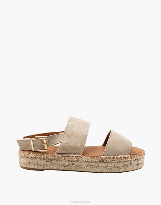 Madewell fottøy kamel kvinner alohas espadrillesandaler med dobbel reim i skinn 260F2712