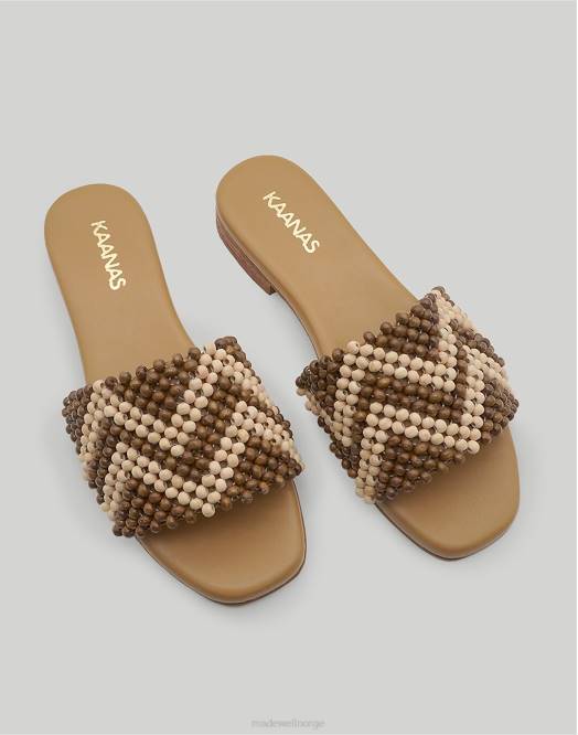 Madewell fottøy karamell kvinner kaanas alama chevron glidesandaler 260F1726