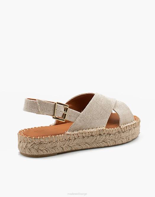 Madewell fottøy mandel kvinner alohas lin kryssede plattform bicolor espadrille sandaler 260F2729