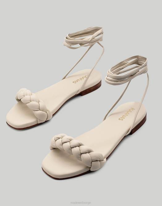 Madewell fottøy mandel kvinner kaanas chiquita flettet sandal med ankelstropp 260F1719