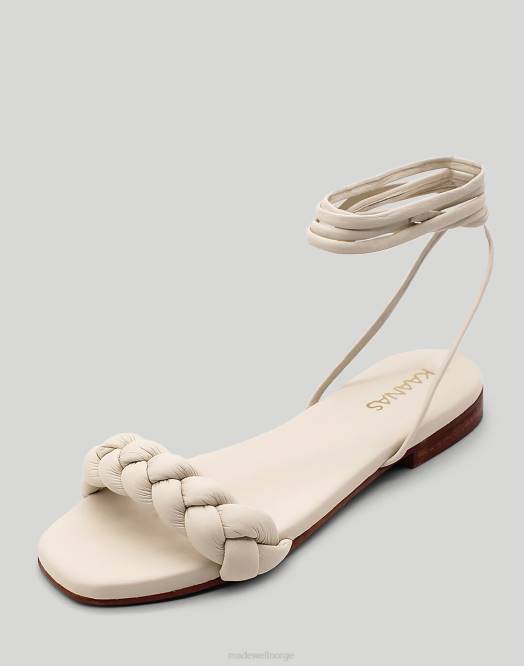 Madewell fottøy mandel kvinner kaanas chiquita flettet sandal med ankelstropp 260F1719