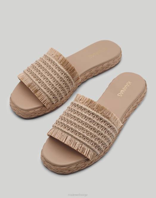 Madewell fottøy naturlig kvinner kaanas conchal frynsete raffia flatform lysbilde 260F1700