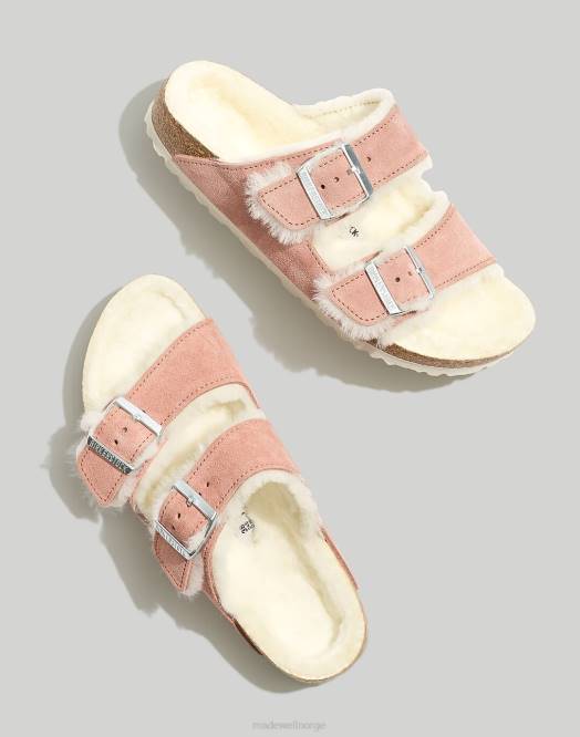 Madewell fottøy rosa leire semsket skinn kvinner birkenstock semsket arizona sandaler 260F1280