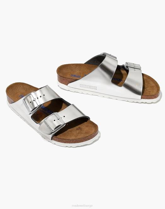 Madewell fottøy sølv kvinner birkenstock arizona sandaler i skinn 260F2761
