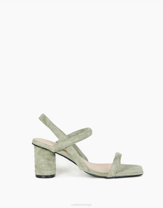 Madewell fottøy salvie kvinner med vilje blanke kifton-sandaler i semsket skinn 260F1676