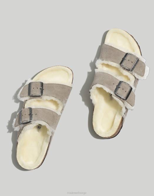 Madewell fottøy steinmynt semsket skinn/klipping kvinner birkenstock semsket arizona sandaler 260F1279