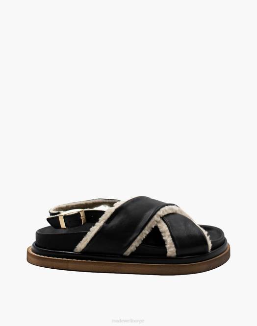 Madewell fottøy svart kvinner alohas marshmallow-sandaler i skinn 260F2733