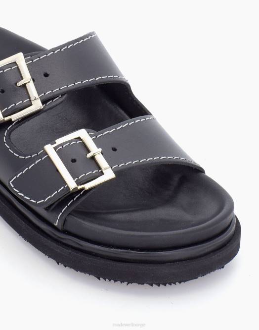 Madewell fottøy svart kvinner alohas sandal med spenne 260F1210
