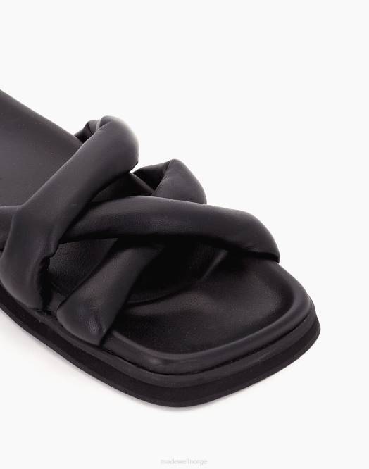 Madewell fottøy svart kvinner alohas slip on cross sandal 260F1211