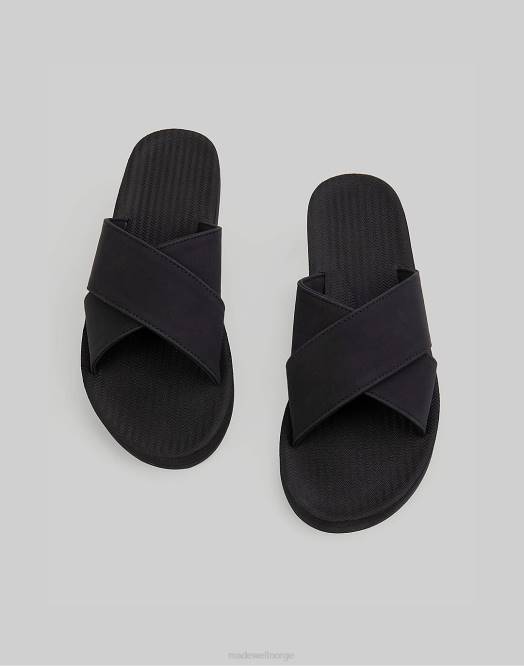 Madewell fottøy svart kvinner indosole cross slide sandaler 260F1614