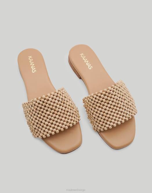 Madewell fottøy svart kvinner kaanas aju håndperlet glidesandaler 260F1718