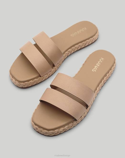 Madewell fottøy svart kvinner kaanas dantita skinn og raffia flatform lysbilde 260F1714