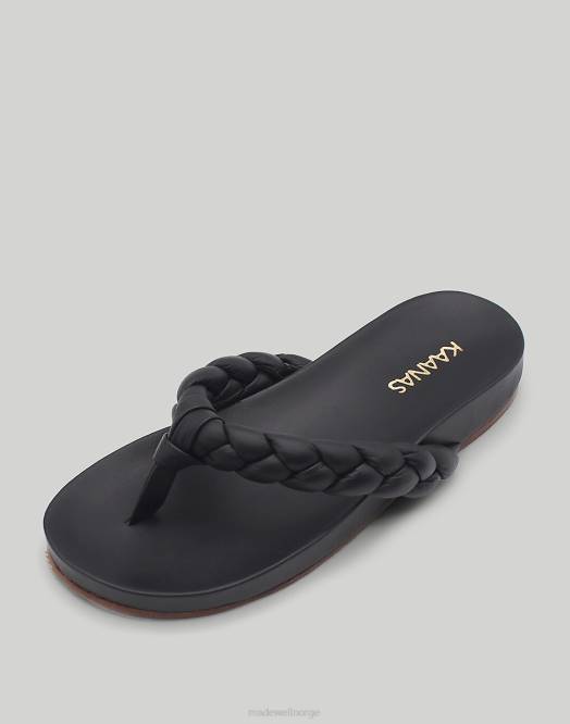 Madewell fottøy svart kvinner kaanas tamarindo flettet thong bassengsklie 260F1724