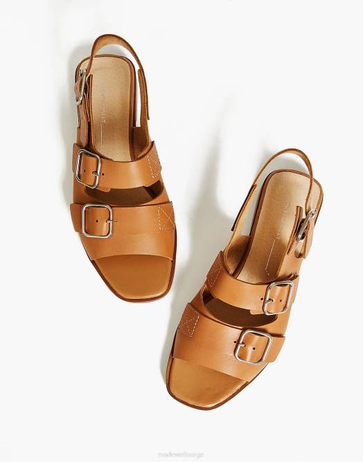 Madewell fottøy tan kvinner med hensikt blanke jiji-sandaler i skinn 260F2724