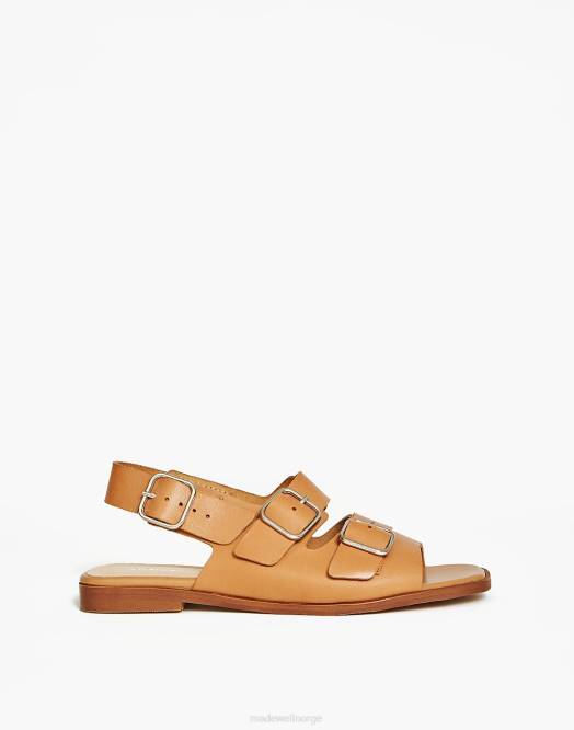 Madewell fottøy tan kvinner med hensikt blanke jiji-sandaler i skinn 260F2724